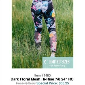 Zyia Dark Floral Mesh Hi-Rise 7/8 Legging